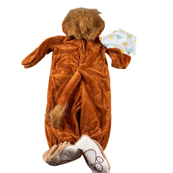 Spirit Halloween Lion Cub Costume Infant 0-6‎ Months Plush Jumpsuit Bib - Picture 3 of 6